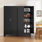 71” Tall Metal Kitchen Pantry Cabinet, Kitchen Storage Cabinets, Steel Cupboard with 2Doors and 4 Adjustable Shelves for Dining Room, Bathroom, Living Room