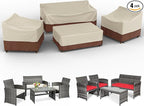 Gasadar Patio Furniture Cover Set, 4 Piece Outdoor Furniture Cover Waterproof, 600D Heavy Duty Lawn Patio Set Covers