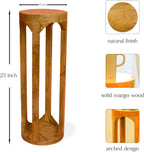 Modern Wooden Round Drink Table, 8x8x23 inch, Wooden Accent Pedestal Side Table, Living Room, Small Plant Nightstand (Natural, 8 X 8 X 23), Christmas, New Year, Thanksgiving