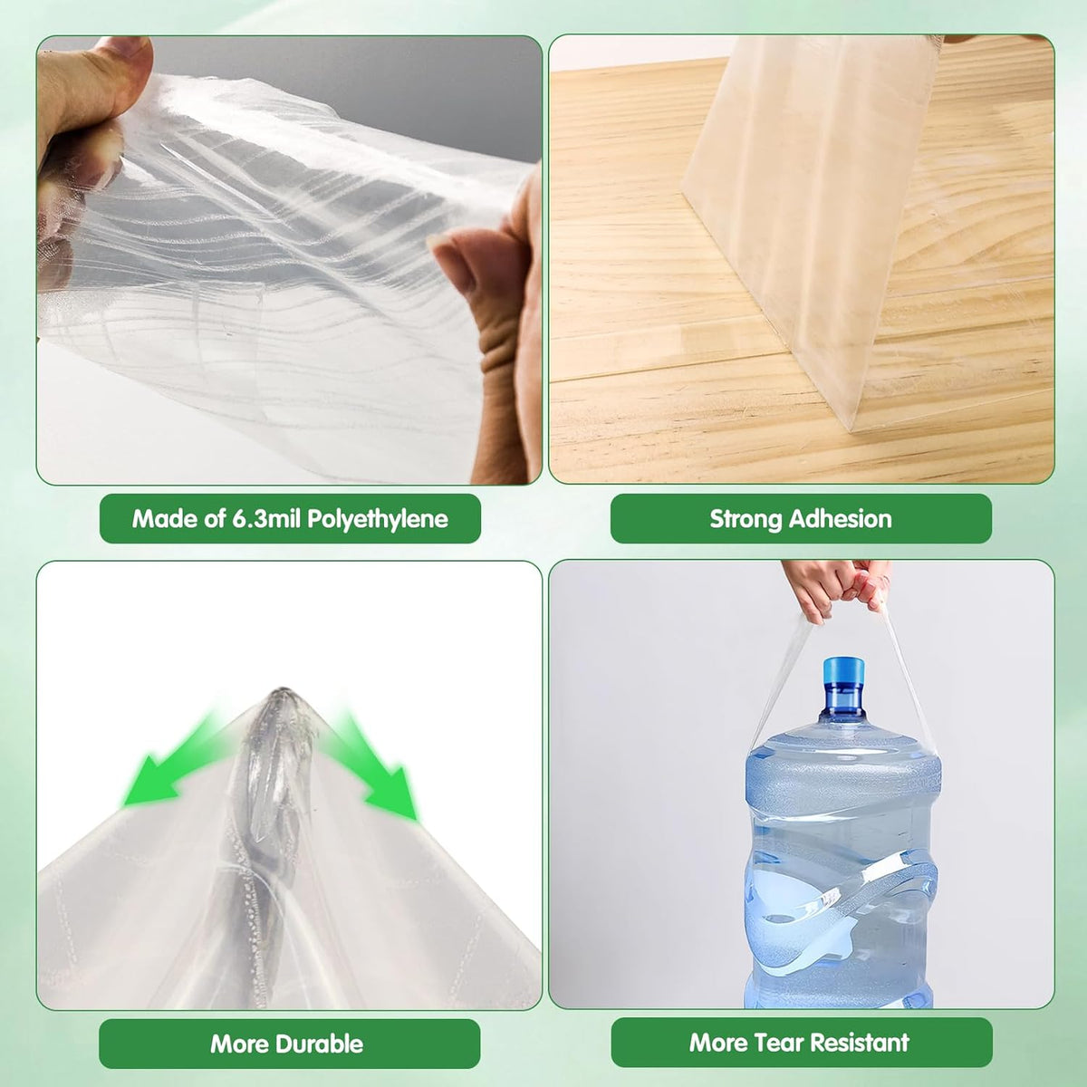 DGSL Greenhouse Repair Tapes, 2" x115' Greenhouses Cover Plastic Sheeting Tape, 6.3 mil Thickness Clear Greenhouse Plastic Tape for Seaming and Sealing