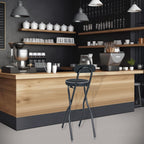 Thyle 1 Pcs 29.5 Inch Folding Bar Stool with Backrest Tall Foldable Stool Chair with Cushioned Padded Portable Collapsible Counter Height Chair for Kitchen Island Shop Cafe Dining Room