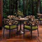 Etlegor Wooden Dining Chairs, Upholstered Armless Kitchen with Curved Back for Restaurant, Cafe, Living Room(Green,4PCS)
