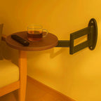 Wall Mounted Folding Table, Perfect for Bedside/Sofa Side/Desk | Floating Desk for Wall,Table for Small Spaces, Bedside Folding Coffee Table,with Heavy-Durability Brackets