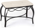 Mango Steam White Shoe Bench - Vanity Seat for Makeup Room, Dressing Stool, Entryway Bench - Powder Coated, Upholstered, Space Saving