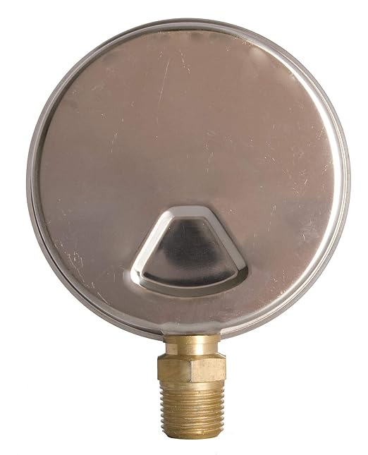 4" Oil Filled Pressure Gauge - Stainless Steel Case, Brass, 1/2" NPT, Lower Mount Connection, 0-500PSI