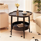 Sofa Side Table, Small Living Room Table, Tea Cabinet, Bedside Table for Small Coffee House (Color : Black)