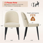 Upholstered Dining Chairs Set of 6, Comfortable Chenille Fabric Kitchen Chairs with High Back & Metal Legs, Modern Dinner Chair for Dining Room Restaurant Hotel Cafe, Beige