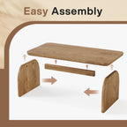 Tribesigns Rectangle Coffee Table, 47-Inch Wood Rectangular Living Room Table, Farmhouse Accent Center Low Cocktail Tea Table with Sturdy Base & Rounded Corners, Easy Assembly (Natural Brown)