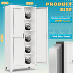75" Pantry Cabinet,Kitchen Storage Cabinet with Adjustable Shelves | 1000 LBS Capacity Metal Pantry Cabinet with Magnetic & Anti-Tip,Storage Cabinet with Adjustable Feet for Kitchen,Dining Room