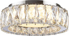 Dimmable Modern Luxury Crystal LED Flush Mount Ceiling Light,11 Inch 24W/5CCT 3000K-6000K Chrome Small Close to Ceiling Lighting Fixtures for Kitchen,Entryway,Laundry Room,Porch,Hallway