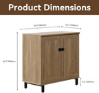 FENSULN Buffet Sideboard Cabinet Farmhouse Modern 3 in1 Storage Cabinet with Adjustable Shelves for Kitchen, Coffee Bar, Living Room, Oak
