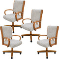 Chromcraft Set of 4 Chairs, Chair with Soft Double Wheels for Kitchen Room