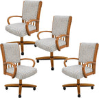 Chromcraft Set of 4 Chairs, Chair with Soft Double Wheels for Kitchen Room