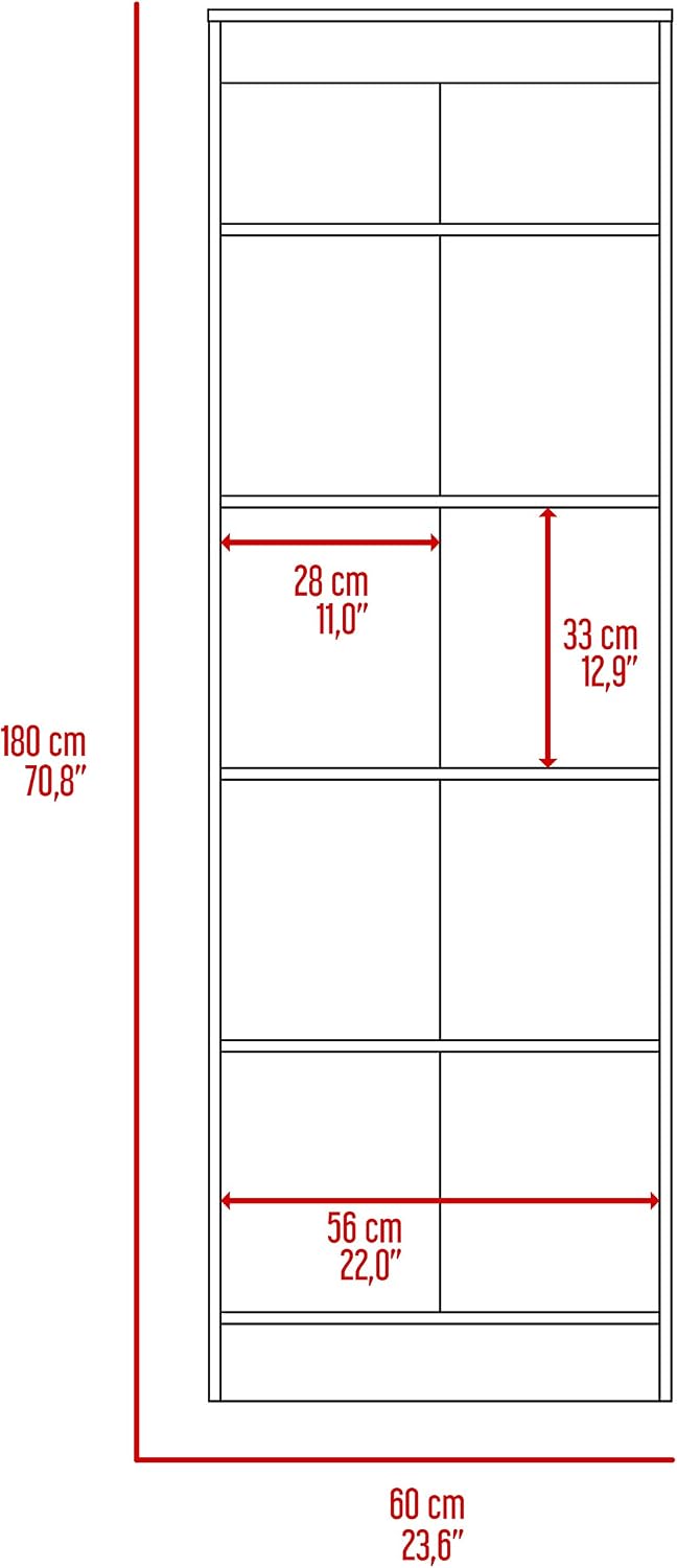 Multistorage Kitchen Pantry 70,8 inches H with Five Interior Shelves, Light Grey White