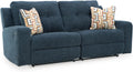 Signature Design by Ashley Danum Modern Manual Pull Tab Reclining Sofa with Tufed Back Cushion, Blue