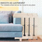 Simcat Adjustable Height C Shaped End Table, 360° Swivel Side Table TV Tray for Small Place, Couch Tables with Wheels Sofa, Bed, Chair (White Grain)