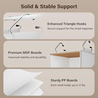 Pipishell 6-Shelf Hanging Closet Organizer, Hanging Shelves with 2 Separable 3-Tier Shelves, Closet Shelves Organizer with 3 Removable Drawers for Wardrobe, Nursery, Baby Clothes Organizer, White