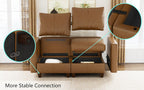 EASE MOOSE Faux Leather Square Ottoman Module for Modular Sectional Sofa, Convertible Sectional Couch with Storage Ottoman Footrest Seat Cube