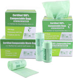 Primode Compostable Bags 6 Gallon Food Scraps Yard Waste Bags, 50 Count, Extra Thick 0.87 Mil. ASTMD6400 Compost Bags Small Kitchen Trash Bags, Certified By BPI And TÜV AUSTRIA