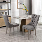 Extendable Dining Table Set of 6, White Rustic Kitchen Dining Table & 6 Gray Velvet Dining Chairs with Stainless Leg, 62.99"-78.74" Dining Room Table and Chairs Set, Modern 7 Piece Dining Set