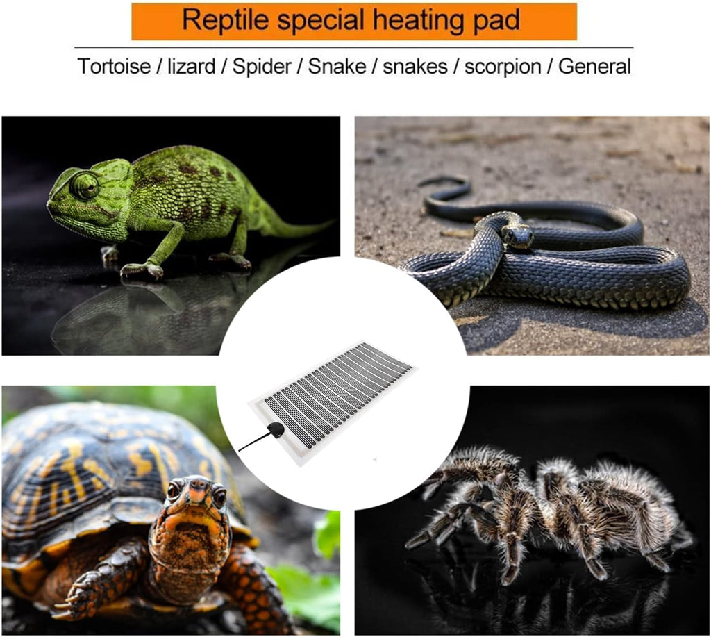 KABASI Reptile Heat Mats, 2nd-Gen 25W 16.5x8.7 inch Non-Adhesive Reptile Heating Pad with Temperature Adjustment, Waterproof Under Tank Terrarium Heating Mat for Tortoise Snakes