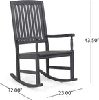 Great Deal Furniture GDFStudio Outdoor Acacia Wood Rocking Chairs (Set of 2), Dark Gray
