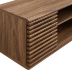 Modway Render 46" Mid-Century Modern Wall Mount Media Console TV Stand, 46 Inch, Walnut