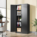 Storage Cabinet with 2 Doors and 4 Adjustable Shelves - 72" H Garage Storage Cabinet with Lock, Metal Storage Cabinet, Tool Cabinet Utility Cabinets for Home Office, Garage, Shop, Warehouse