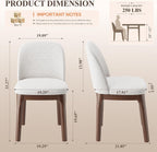 MALOL Wooden Dining Chairs Set of 6, Upholstered Kitchen & Dining Room Chairs with Thickened Wooden Legs, Farmhouse Side Chairs, Beige