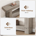 GarveeHome Entryway Console Table, Farmhouse 2-Tier Entryway Table, Long Sofa Accent Table Behind Couch Table with Open Storage for Entrance, Living Room, Hallway, Light Grey, 63"