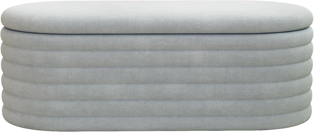 40 inch Upholstered Storage Ottoman Bench,Ready to go,Light Grey