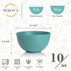 Small Wheat Straw Bowls Sets of 6,Dishwasher Safe and Microwave Safe Snack Bowls 10oz,Alternative Handy Plastic Bowls Reusable for Snack and Ice Cream.Green Series