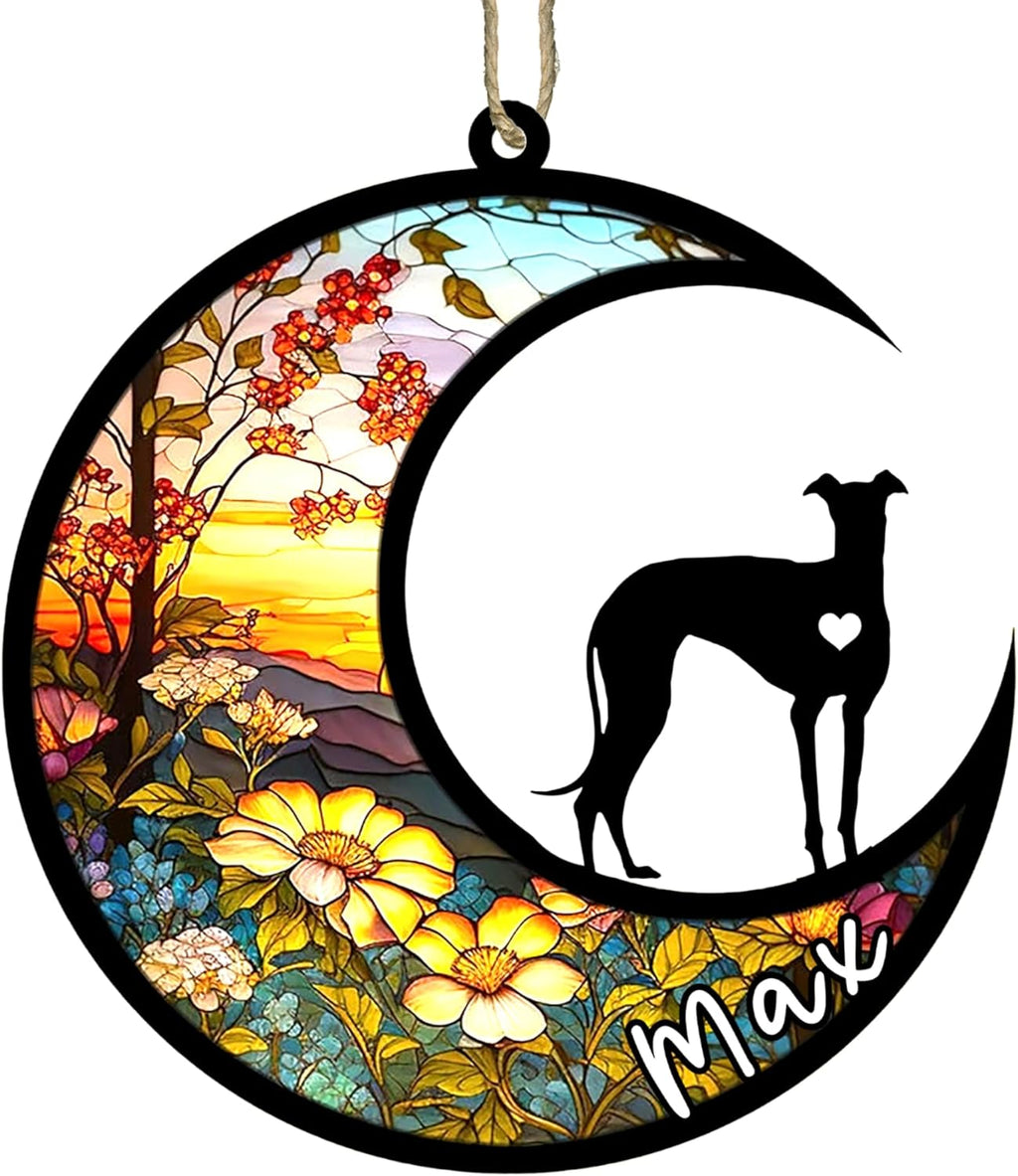 Personalized Dog Memorial, Custom Name Italian Greyhound Dog Christmas Ornament with Name, Custom Breeds, Pet Loss Light Catcher, Gifts for Lovers Loss of Pet Sympathy on Mothers Day Christmas