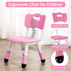 Kids Table and Chairs, Height Adjustable Toddler and 4 Chair, Multi-Activity with Graffiti Desktop Non-Slip Legs for Ages 2-10, Children Activity for Daycare, Classroom, Home