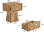 Tribesigns End Table with Storage Drawer, Modern Wooden Side Table with Curved Handle, Small Nightstand for Living Room, Bedroom, Small Spaces (Natural Wood Color)