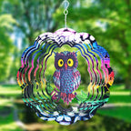 Owl Wind Spinner,Yard Art Garden Decor Owl Wind Spinners Outdoor Metal 3D Kinetic Sculptures Stainless Steel Wind Spinners Outdoor Indoor Clearance Ornaments Gifts Unique Spinners for Yard