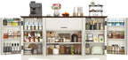 65" Sideboard Buffet Cabinet with Storage, Farmhouse Kitchen Pantries Sideboard Cabinets with Drawer, Wood Coffee Bar Cabinet with Adjustable Shelves, Storage Cabinets for Kitchen, Antique White