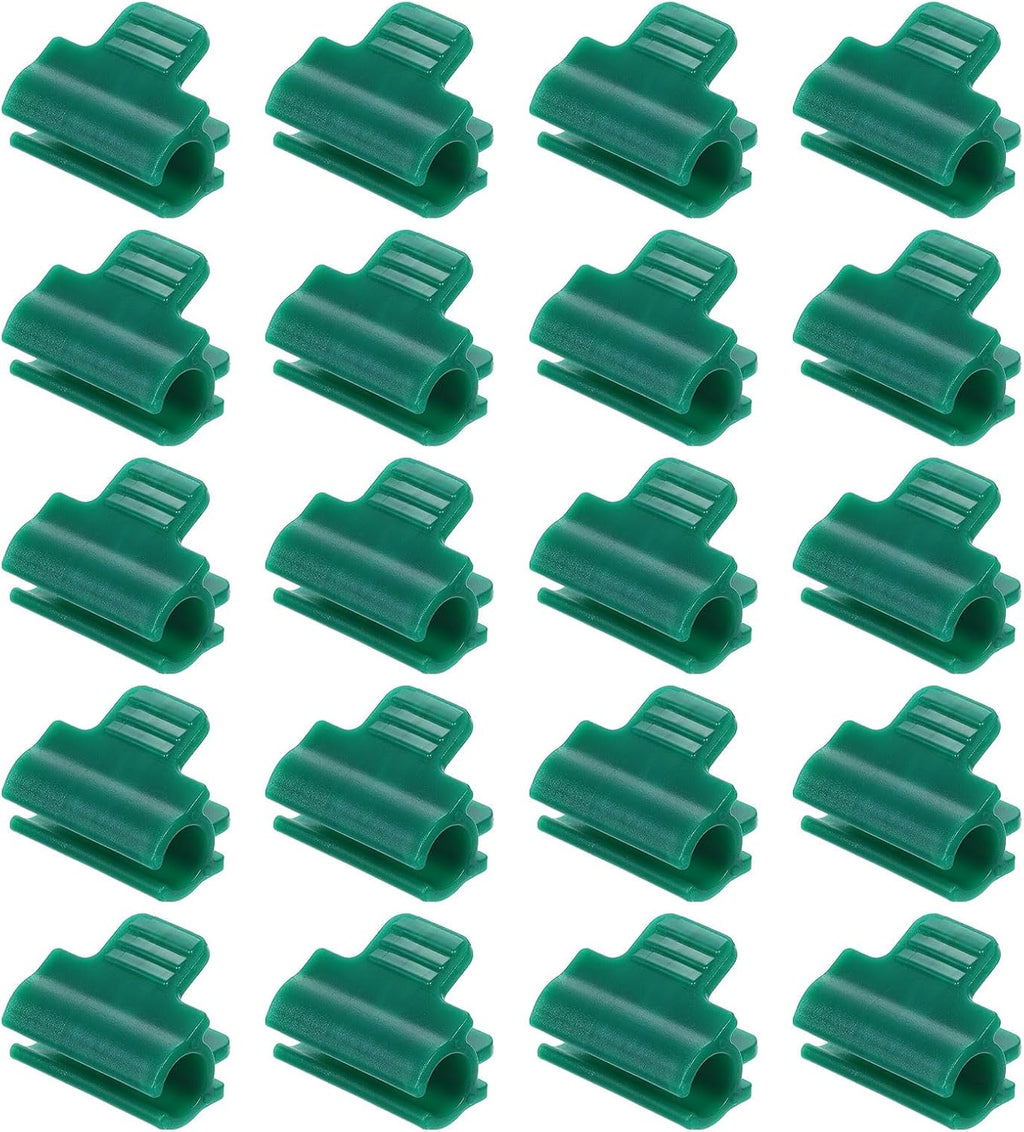 uxcell Greenhouse Clamps for 9/16inch PVC Pipe, 20pcs Greenhouse Film Clamps Shading Net Rod Clip Garden Hoops for Row Cover, Greenhouse Plastic Sheeting(Dark Green)