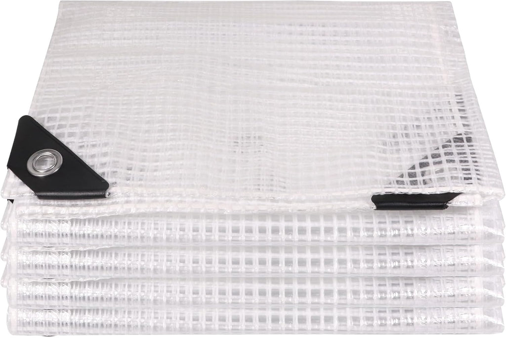 Greenhouse Cover,Clear Greenhouse Plastic Covering, 16Mil Thickness Heavy Duty Clear tarp for Chicken coop,Gardening,Farming, Greenhouse Plastic sheeting with Grommets (White, 20ft*30ft)