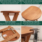 SAZDFY Folding Wood Barstools,Kitchen Counter Height Stool Portable Bar Stool with Footrest,Collapsible Stool Chair for Home Breakfast Party,No Need to Install,White,35x29x62cm