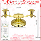 Landhoow 3 Unity Floral Candles for Wedding Ceremony Set with Golden Holder White Pillar and Taper Candles Religious Wedding Catholic Anniversary Big Events Gifts for Couple
