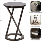 Kate and Laurel Aja Modern Metal Round Side Table; 15 x 15 x 23; Gray Gunmetal; Decorative Geometric End Table with Unique Slanted Legs for Use as Bedroom Nightstand or Living Room Indoor Plant Stand