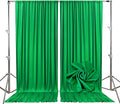 10ft x 10ft Grass Green Backdrop Curtains for Parties, Fabric Satin Background Curtain with Rod Pockets for Weddings, Birthday, Baby Shower, Photography, Graduation Party Backdrop Drapes, 2 Panels