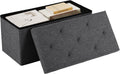 NEWBULIG Ottoman with Storage Bench-30 Inches Small Folding Foot Rest Stool with Thicker Foam Padded Seat, Storage Chest for Living Room, Entryway, End of Bed Bench, Holds Up to 660 lbs Grey