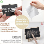 Herda 18 PCS Mini Chalkboard Signs with Easel Stand, Wooden Blackboard Labels for Wedding Celebration, Name/Place Cards, Food Labels for Party Buffet, Reusable Signs/Message Boards/Table Numbers etc.