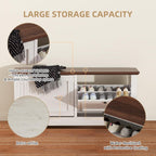 Shoe Storage Bench with Seat, Entryway Shoe Cabinet with Drawers | Flip Drawers and Hidden Storage, Comfortable Seating for Entryway, Hallway, Foyer and Small Spaces