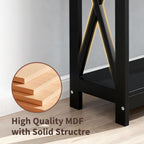 ZENY Console Table, Entryway Table, Narrow Sofa Table with 2-Tier Shelves, Entrance Table for Living Room, Entryway, Hallway, Foyer (Black, 11.8" D x 47" W x 31.7" H)