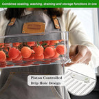 Taiuloo Set of 4 Fridge Organizer, Stackable Refrigerator Organizer Bins with Lids, Kitchen Pantry Cabinet Organization, BPA-Free Clear Food Storage Containers for Fruit, Vegetable, Cereal, Produce