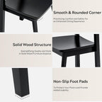 EYYTHUNG Farmhouse Wood Dining Chairs Set of 2,Wooden Kitchen Chairs, Mid Century Modern Side Chair Armless Chair for Living Room, Dining Room, Black