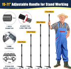 Professional Triangle Hoe with Detachable Shaft - Extra Wide 9.5" Sharpened Blade for Farm/Garden, 15"-71" Adjustable Stainless Steel Pole